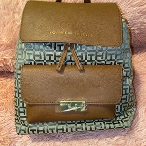 NEW!!! Tommy Hilfiger Brown and Beige Backpack Purse